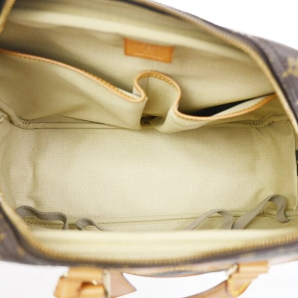 LOUIS VUITTON LV Logo Deauville Hand Bag Monogram Leather Brown M47270 89TA045 - Picture 10 of 16
